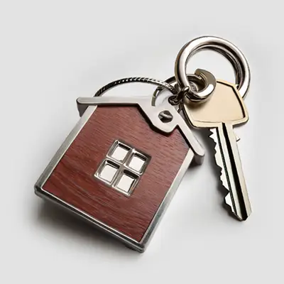 Set of house keys on a keychain. Set of house keys on a keychain.